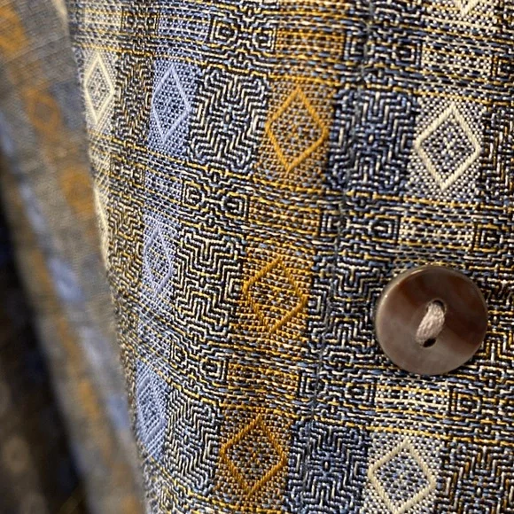 Jhane Barnes Men’s Blue Transpose Patterned Multi-Colored Button-Down Shirt - Picture 10 of 16